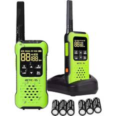 Retevis RT649P Walkie Talkie, IP67 Vattentät flottör, PMR 446 licensfri 16 kanaler, LED-ficklampa, CTCSS/DCS VOX, Walkie Talkie vattentät för utomhusbruk, Rädda, Nödsituation (1 par, grön)