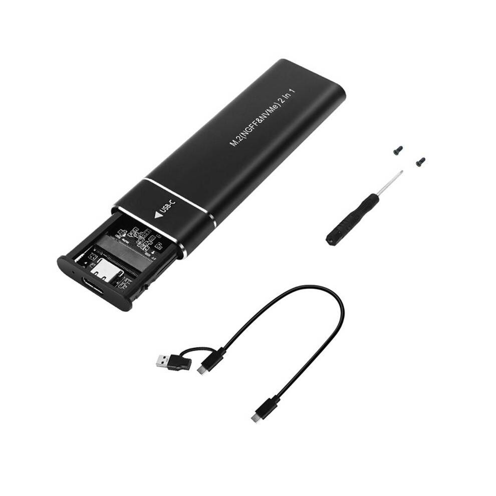 M2 SSD Case M.2 NVMe SSD Enclosure USB 3.1 Type C Gen2 10Gbps Tool Free M.2 NVMe NGFF Solid State Drive Box Black