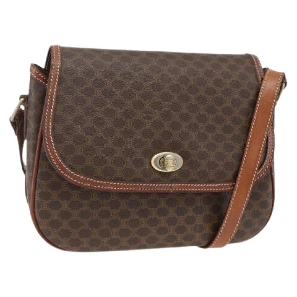 Celine Vintage Pre-owned Vintage Macadam Skuldertaske - Vintage - Dame - Brun - ONE SIZE - Uld