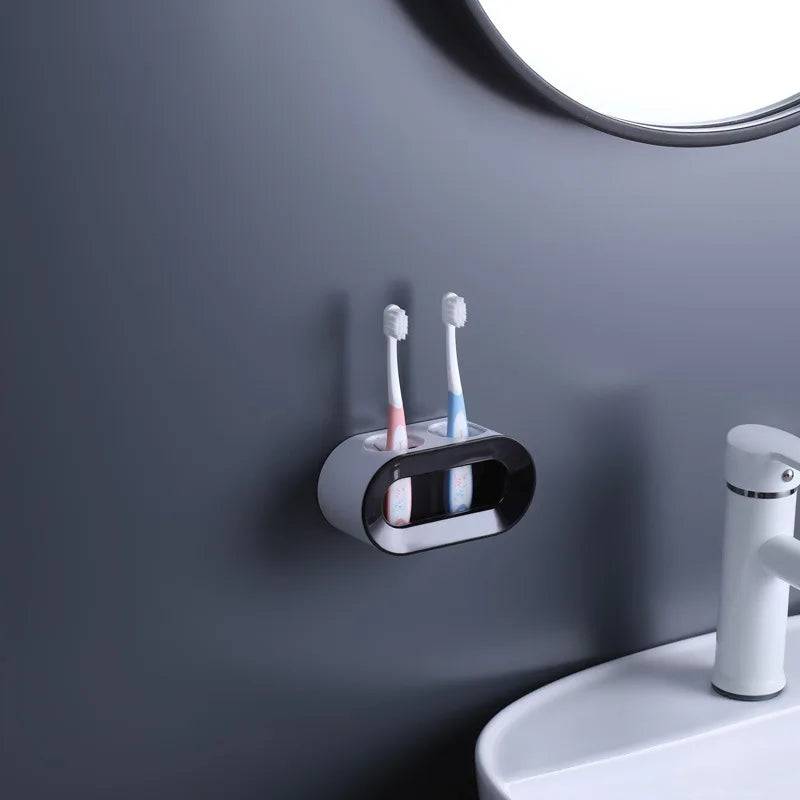 Electric Toothbrush Holder Wall Mounted Organizer - Black