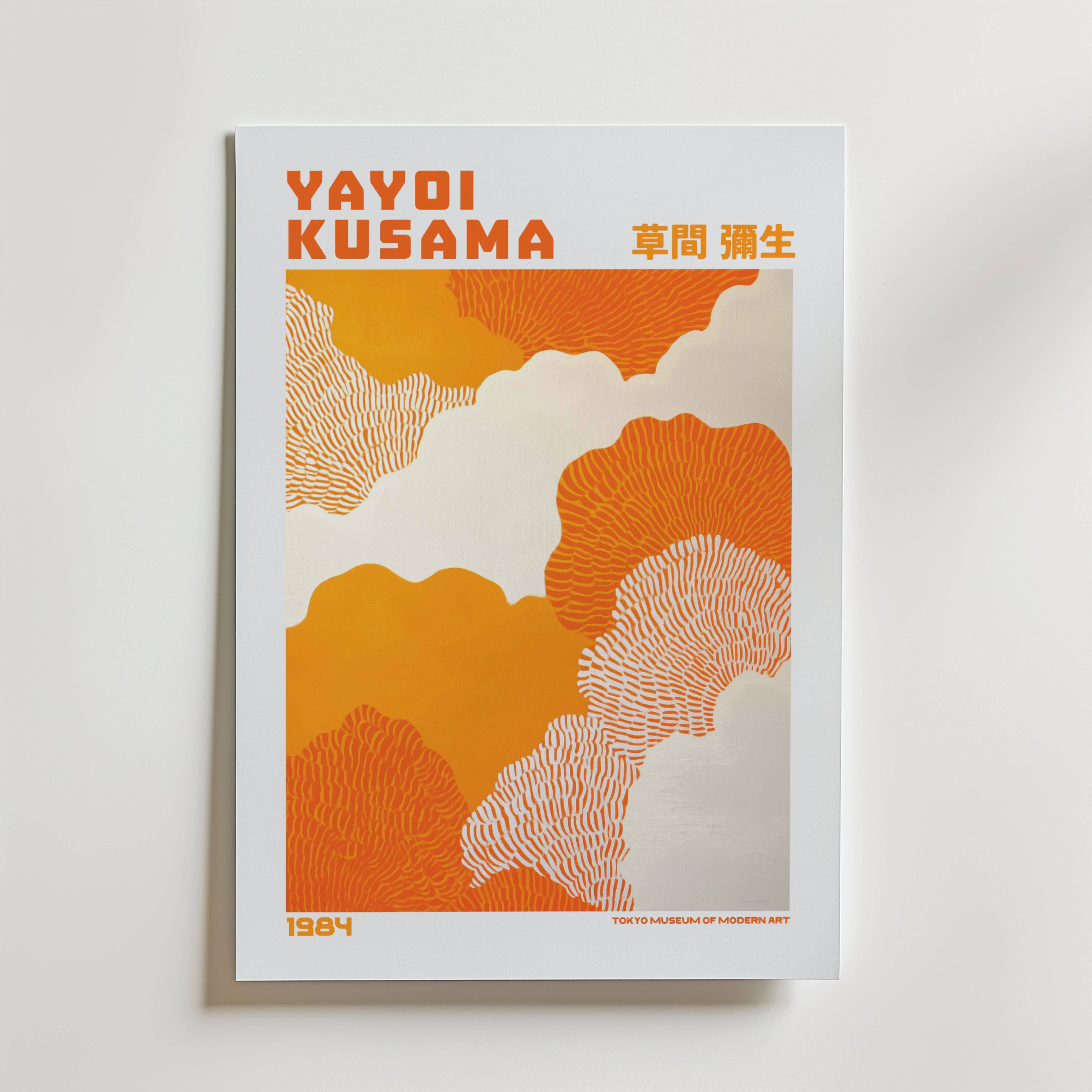 Yayoi Kusama Warm Orange Abstraction Poster - Premium Canvas 50x70 cm