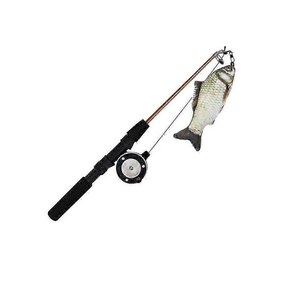 (grass carp) Interactive Fish-Shaped Fishing Rod Cat Toy - Plastic Cat Fishing Rod Play Set