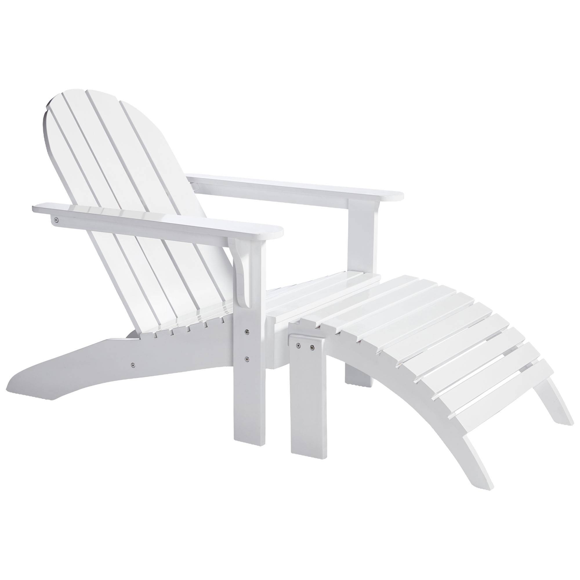 Adirondackstol vit – med fotpall - Vit