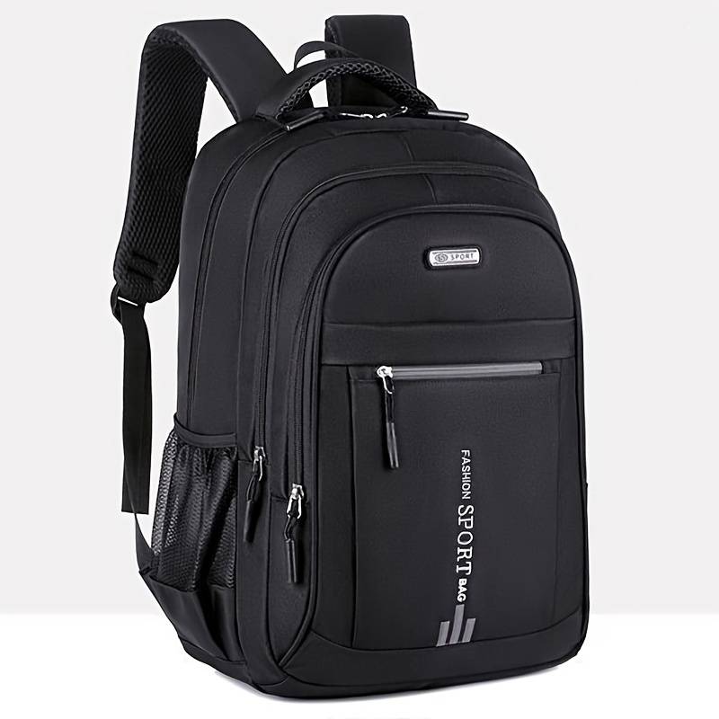 Large Capacity Travel Backpack For Men - Durable Nylon, Adjustable Straps, Multi-compartment Business And School Bag, Black, Backpack For Travel