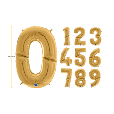 Sifferballonger Folie Gigantisk Guld 164cm