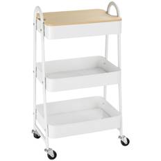 Serveringsvogn med 3 kurvehylder 45 x 31 x 79,4 cm Hvidmetal