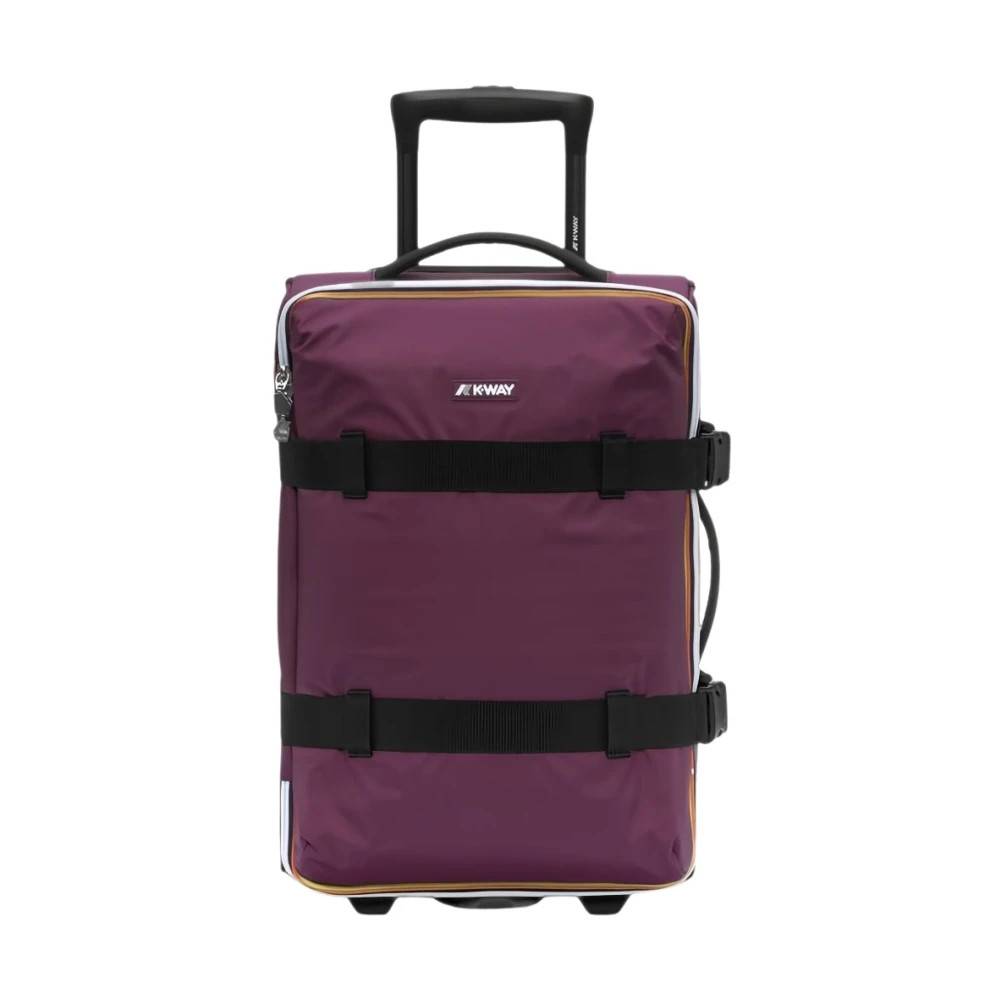 K-Way Quiltet Læder Skuldertaske - Kufferter - unisex - Lilla - ONE SIZE - Uld