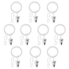 IKEA - SYRLIG gardinring med clips og krog, hvid, 25 mm