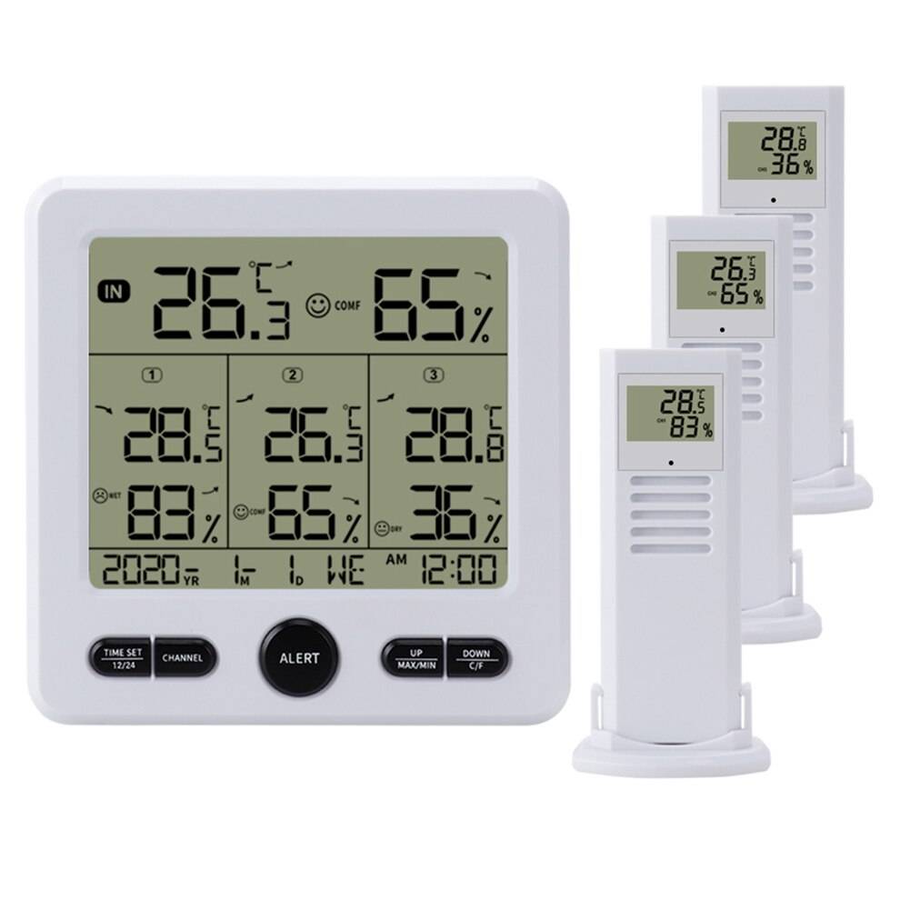 Trådlös Termometer Hygrometer Inomhus/Utomhus - Vit