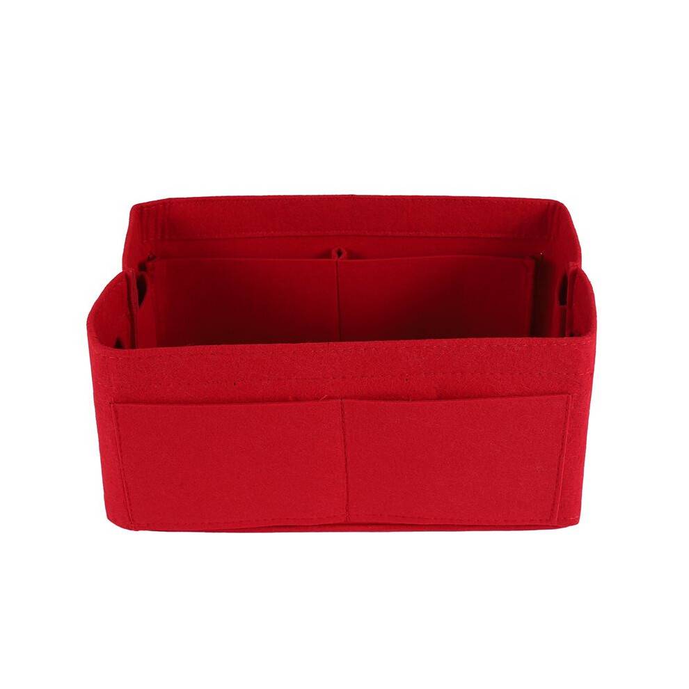 Red Home Storage Bag Purse Organizer Insert Bag Makeup Organizer Inner Purse Portable Cosmetic Bags Storage Tote