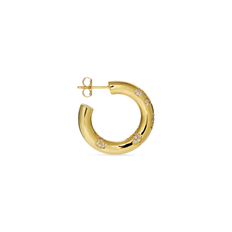 Gold Iced Chunky Hoop - Right - Jane Kønig