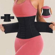 1pc Wrap Waist Trainer Double Belt Body Shaper Corset Shapewear Slimming Sheath Woman Flat Tightens Belly Sheath Waist Trainer Body Shaper - Black - L,M,S,XL,XS
