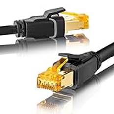 SEBSON Ethernetkabel 2m CAT 8, Nätverkskabel S-FTP skärmad 40 Gbit/s 2000MHz, LAN Patch Cable, RJ45-Kontakt för Router, PC, TV, NAS, Gaming