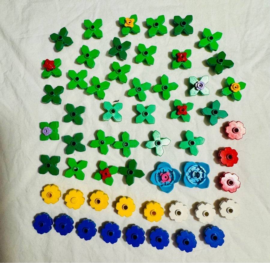 Lego. Blommor, blad, växter, Plant, leaves, Flower Plants, m.m. 2x2.