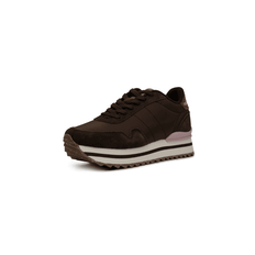 Woden Nora III Leather | Sneakers med plateau sål i chokoladebrun