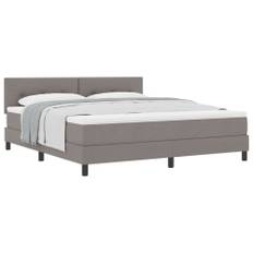 Box Säng med Madrass Taupe 180x200 cm Tyg