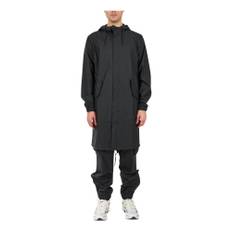 Rains, Kappa, Herr, Svart, S, Polyester, Vattentät fishtail parka med huva