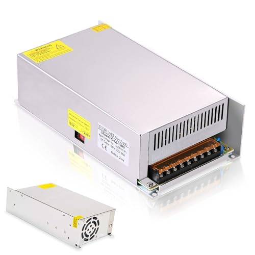 DC 12V 100A 1200W Strömförsörjning Adapter Transformator 110/230V AC till DC 12V Power Supply Transformator för Motor Pump LCD Monitor CCTV Säkerhetskamera Bil Stereo 3D Printer och fler 12V Enheter