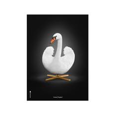 Svanen Hvid/Sort - 70 x 100 cm