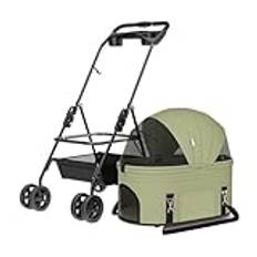 Husdjur Barnvagn Husdjursvagnsväska Separerad Universal Wheel Pet Stroller Universal Pet Stroller Fold Rese Hundvagn Rosa Husdjur Barnvagn(Green)