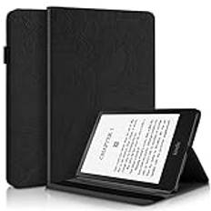 Succtopy Fodral för Kindle Paperwhite 6,8 tum (11:a generationen - 2021) PU läderfodral surfplatta skyddande fodral Kindle Paperwhite 2021 pennhållare surfplatta fodral - svart