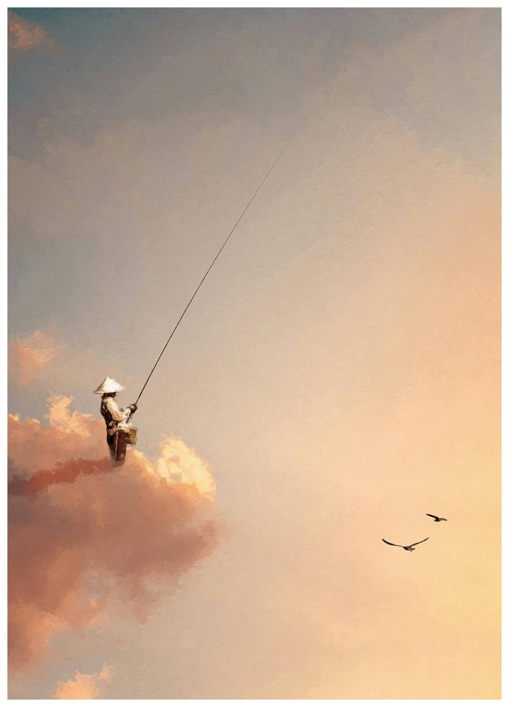 Joel Mellström - A Lone Fisherman II Poster (50x50 cm)