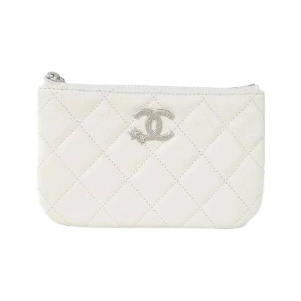 Chanel Vintage Pre-owned Vintage Pouch - Vintage - Dame - Hvid - ONE SIZE - Læder