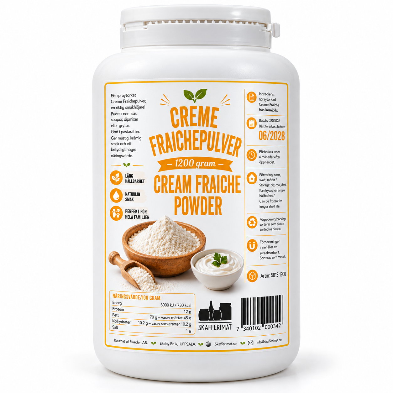 Crème Fraichepulver | Äkta spraytorkad crème fraîche - Burk - 1200 gram (Storpack)