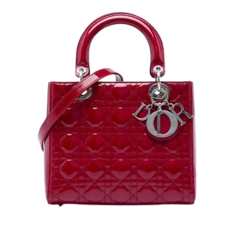 Dior Vintage Pre-owned Lady Dior Håndtaske - Vintage - Dame - Rød - ONE SIZE - Uld