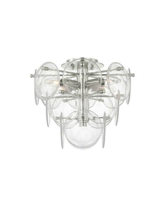 Loire Tiered Flush Mount Polished Nickel/Clear Glass M