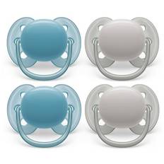 Philips Avent Sut ultra soft SCF091/17 6-18 måneder blå/grå 4 stk.