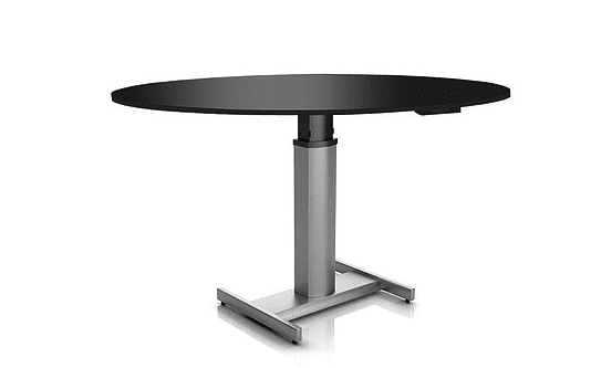 Hæve Sænkebord, HPL laminat - Ø100 cm Sort Standardlaminat - Koksgrå.