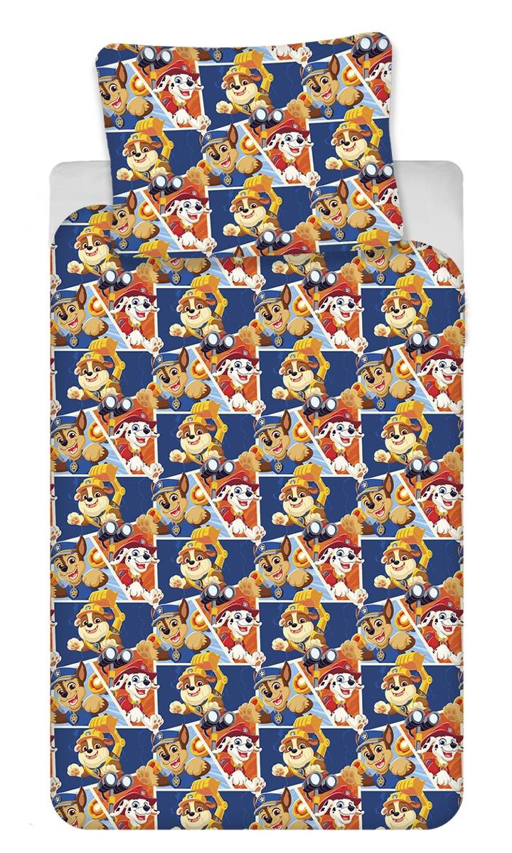 Paw Patrol påslakan 140x200 cm - Påslakanset med Marshall, Chase och Rubble - 100% bomull - Multi/Pink/Licens / Motiv (140x200 cm)