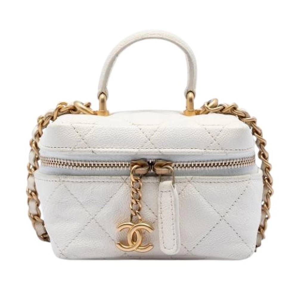Chanel Vintage Pre-owned Vanity Bag - Vintage - Dame - Hvid - ONE SIZE - Uld
