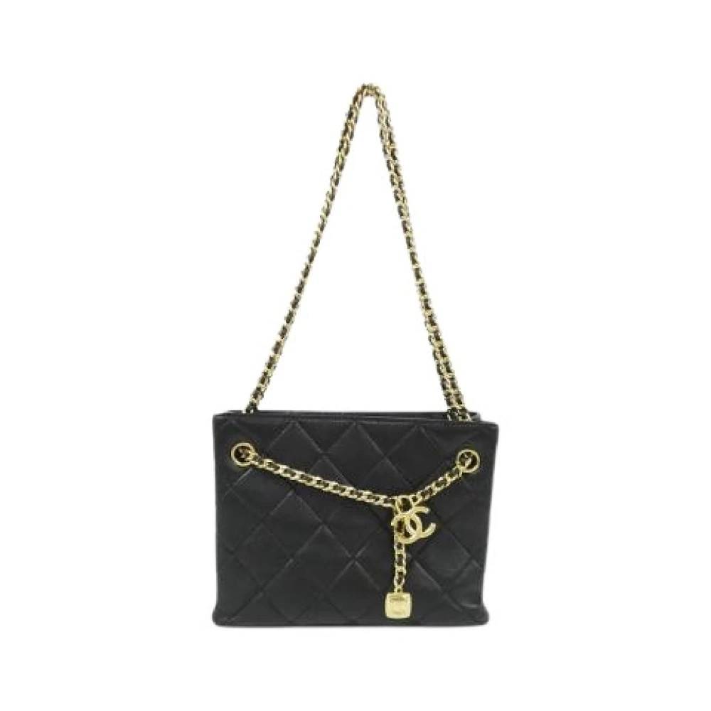 Chanel Vintage Pre-owned Lambskin Shoulder Bag - Vintage - Dame - Sort - ONE SIZE - Uld