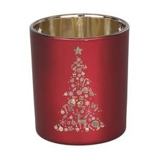 Casa Christmas Fyrfadsstage - H 8 cm - Glas - Mørkeblå