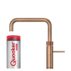 Quooker Fusion Square, køkkenarmatur, Combi beholder, bruneret messing