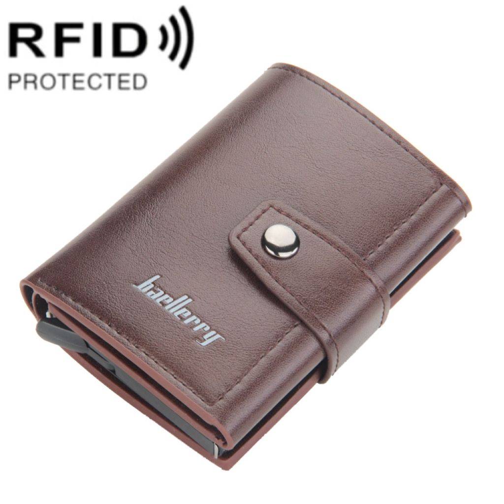 Baellerry RFID metall korthållare med spänne – Brun
