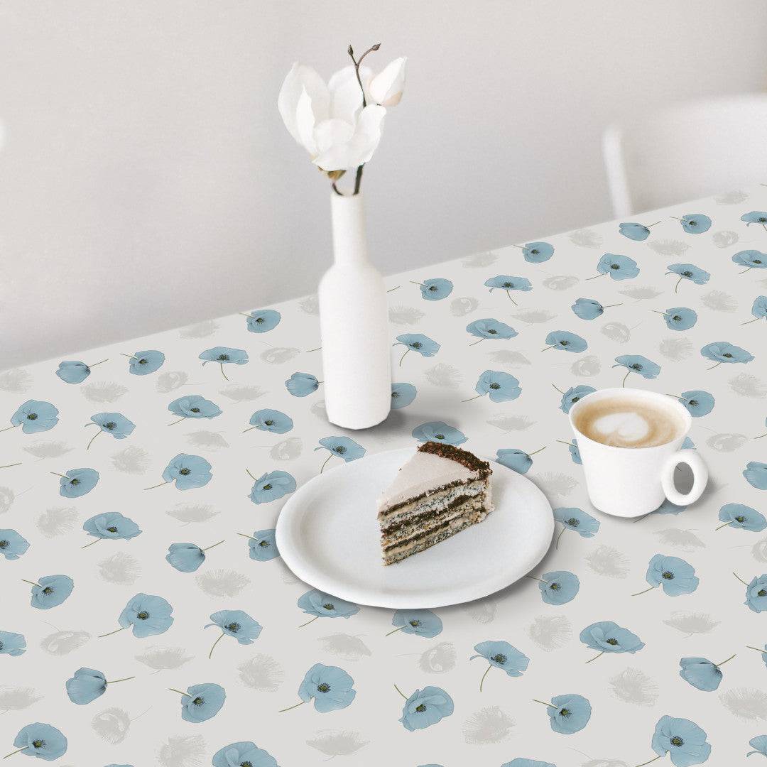 Amapolas Blue - Voksdug med fine blå valmuer