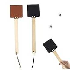 Fly Swatter Hand 2st Pu Fly Swat med trähand Simple Rustic Fly Squatters Manual Fly Bat Myggkontroll 17.40x5.12x4.53 tum