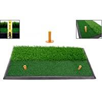 LL-Golf® 2 i 1 golfkörning Range matta 60 x 30 cm med rough och fairway inklusive en sudd Tee/träningsmatta/Slagmattor/practice mat