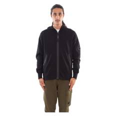 C.P. Company, Sweathshirts & Hoodies, Herre, Sort, L, Diagonal Raised Fleece Zip Hoodie