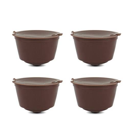 Nespresso 1/2/3 st kaffekapsel nestle dolce gusto kapsel återanvändbar kaffefilter kapselmaskin barista kaffetillbehör - 4 st bruna