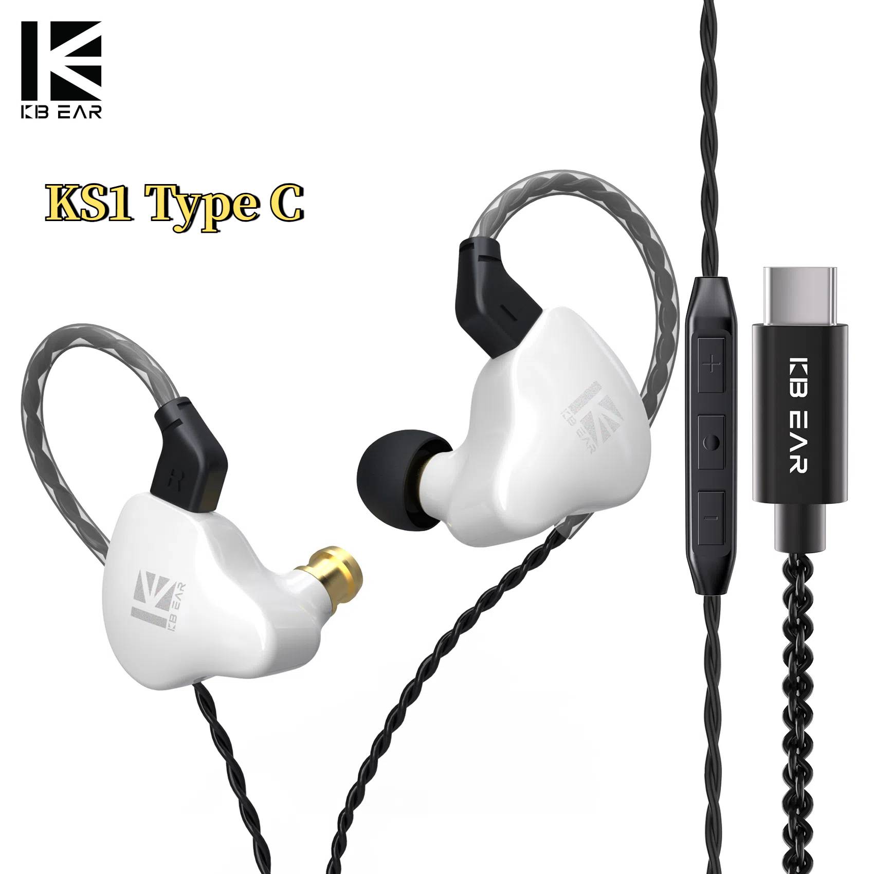 KBEAR KS1 Dual Magnetic Circuit Dynamic Headphones IEMs Gaming Wired Earphones In-Ear Monitor Music Earbuds Headsets