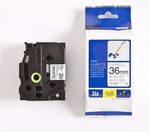 Brother TZEFX 261 Label, 36mm, sort tekst/hvid, fleksibel