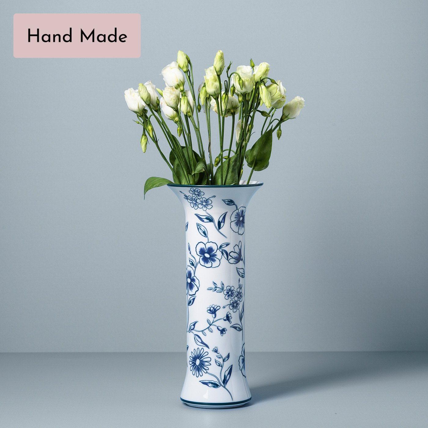 Lisa Hand painted Vase, Blue