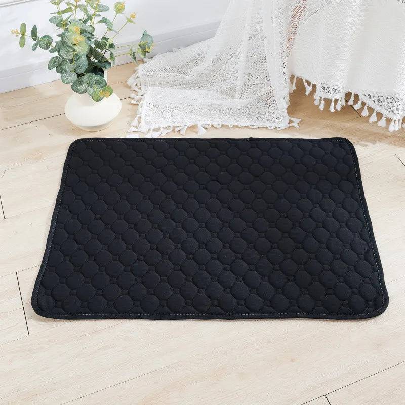 Washable Reusable Dog Pee Pad — Anti-Slip Puppy Training Mat for Home & Car - Black / M-60x45cm (M-60x45cm)