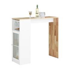 SoBuy Barbord med hyllor Köksbord Matbord FWT99-WN