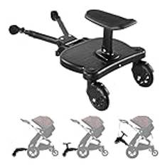 Barnvagn Rider Board, Stroller Board,2-i-1 Stroller Glider Board - Åkanordning för barnvagnshjul med avtagbar sits, glidbräda för barnvagn, barnvagn med fotbräda