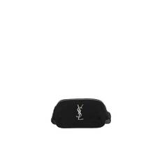Saint Laurent, Taske, Herre, Sort, ONE SIZE, Uld, Logo Bæltetaske Stilfuld og Funktionel